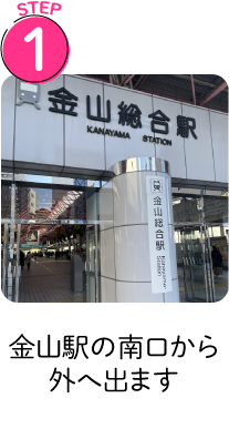 金山駅の南口から外へでます
