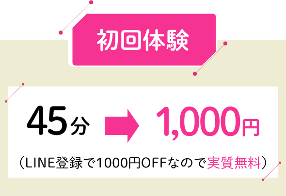 初回体験45→1,000円