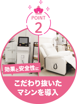 効果と安全性にこだわり抜いたマシンを導入
